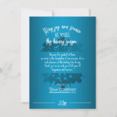 ティール（緑がかった色）ブルースノーフレークホワイトロゴオフィスホリデーカード 招待状 (正面)