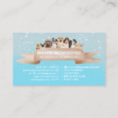 ティール（緑がかった色）ブルースパークルピッツティットドッグトリマー 名刺 (裏面)