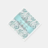 ティール（緑がかった色）ブルースワール スタンダードカクテルナプキン (角)