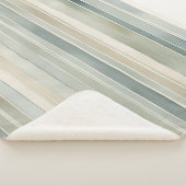 ティール（緑がかった色）ブルーセージグリーンクリーム動揺してストライプ シェルパブランケット (3/4)