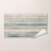 ティール（緑がかった色）ブルーセージグリーンクリーム動揺してストライプ バスタオルセット (ハンドタオル)