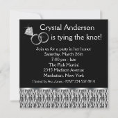 ティール（緑がかった色）ブルーゼブラハイヒールバチェロレッテ 招待状 (裏面)