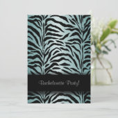 ティール（緑がかった色）ブルーゼブラバチェロレッテ 招待状 (スタンド正面)