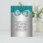 ティール（緑がかった色）ブルーゼブラバルミツワーRSVP 出欠カード