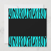 ティール(緑がかった色)ブルーゼブラモダンスウィート16バースデーパーティー 招待状 (裏面)