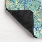 ティール(緑がかった色)ブルーターコイズグリーンシックユニークパターン マウスパッド (コーナー)