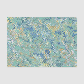 ティール（緑がかった色）ブルーターコイズグリーンシックユニークパターン  薄葉紙