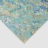 ティール（緑がかった色）ブルーターコイズグリーンシックユニークパターン  薄葉紙 (詳細)