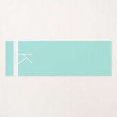 ティール（緑がかった色）ブルーターコイズシンプルモノグラム名 ヨガマット (正面(横))