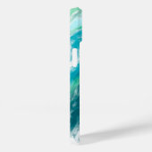 ティール(緑がかった色)ブルーターコイズデジタル海流体アート Case-Mate iPhoneケース (裏面 / 右)