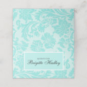 ティール(緑がかった色)ブルーダマスクパターン座席表 プレイスカード (外部開封)