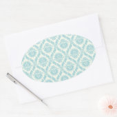 ティール（緑がかった色）ブルーダマスク封筒用シールパーティーの好意ラベル 楕円形シール (封筒)
