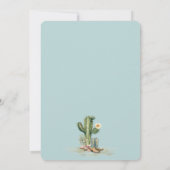 ティール（緑がかった色）ブルーデザート女性のカーボーイロデオバースデーパーティー 招待状 (裏面)