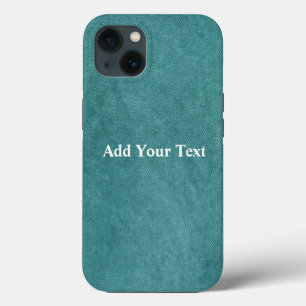 ティール(緑がかった色)ブルーデジタルファブリックテクスチャバイシャーリーテイラー iPhone 13ケース