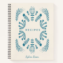 ティール（緑がかった色）ブルーデンマークフォーク花パーソナライズされたレシピ