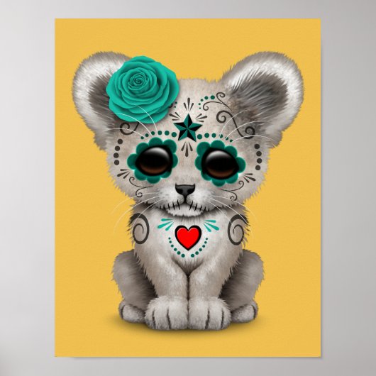 ティール(緑がかった色)ブルーデーオブザデッドシュガースカルライオンカブ ポスター (正面)