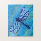 ティール(緑がかった色)ブルートンフライウイングスウォーター ジグソーパズル (縦)