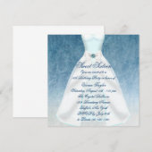 ティール（緑がかった色）ブルードレスティール（緑がかった色）Sweet sixteen誕生日パーティ 招待状 (正面/裏面)