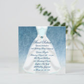 ティール（緑がかった色）ブルードレスティール（緑がかった色）Sweet sixteen誕生日パーティ 招待状 (スタンド正面)