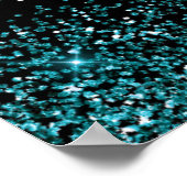 ティール（緑がかった色）ブルードレスフェイクグリッターキンセアニェラ歓迎 ポスター (角)