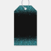 ティール(緑がかった色)ブルードレスフェイクグリッターキンセアニェラ ギフトタグ (裏面)