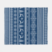 ティール(緑がかった色)ブルーネパーソナライズされたームクリスマスセーター フリースブランケット (正面(横))