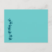 ティール（緑がかった色）ブルーハート結婚式招待状 インビテーションポストカード (裏面)
