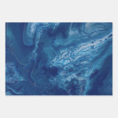 ティール（緑がかった色）ブルーバイオレットアクリル注入流体アート ラッピングペーパーシート (正面3)