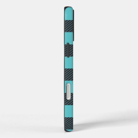 ティール(緑がかった色)ブルーバッファロープレイドチェック Case-Mate iPhoneケース (裏面 / 右)