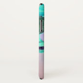 ティール（緑がかった色）ブルーバラと白アネモネ花モノグラム Case-Mate iPhoneケース (裏面/右)