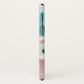 ティール（緑がかった色）ブルーバラと白アネモネ花モノグラム Case-Mate iPhoneケース (裏面/左)