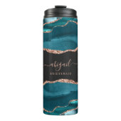 ティール(緑がかった色)ブルーバラ金ゴールドアゲートダークブリデズメイド結婚ズ タンブラー (正面)