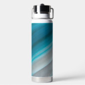 ティール（緑がかった色）ブルーバンド瑪瑙パターン ウォーターボトル (背面)