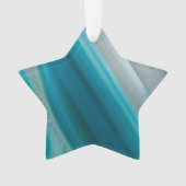 ティール(緑がかった色)ブルーバンド瑪瑙パターン オーナメント (正面)