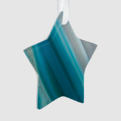 ティール(緑がかった色)ブルーバンド瑪瑙パターン オーナメント (正面)