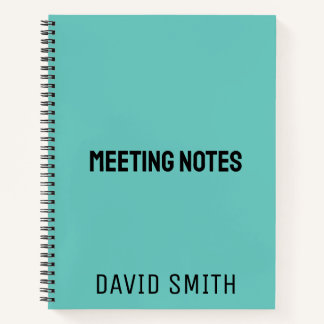 ティール（緑がかった色）ブルーパーソナライズされたスケッチブック（名前あり） ノートブック