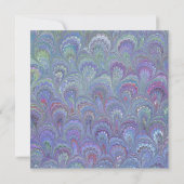 ティール（緑がかった色）ブルーパープルキンセアニェラ 招待状 (裏面)