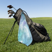 ティール（緑がかった色）ブルーパープルスターネブラ宇宙銀河系宇宙 ゴルフタオル (グリーン)