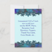 ティール（緑がかった色）ブルーパープルバブルズキンセアニェラRSVP 出欠カード (裏面)