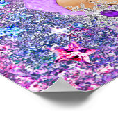 ティール(緑がかった色)ブルーパープルピンクプリンセスベビーシャワーブラウン ポスター (角)