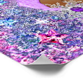 ティール（緑がかった色）ブルーパープルピンクプリンセス赤ちゃんシャワーエスニック ポスター (角)