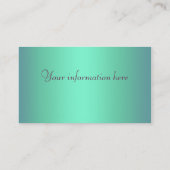 ティール(緑がかった色)ブルーパープル回転木馬絵を描ウマーズ 名刺 (裏面)