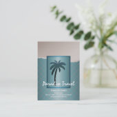 ティール（緑がかった色）ブルーパームツリー名刺 名刺 (スタンド正面)