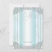 ティール(緑がかった色)ブルーパールクロスファースト聖餐式 招待状 (裏面)