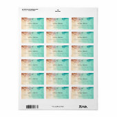 ティール（緑がかった色）ブルービーチ砂岩水カラーアドレス ラベル (フルシート)