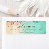 ティール（緑がかった色）ブルービーチ砂岩水カラーアドレス ラベル (インサイチュ)