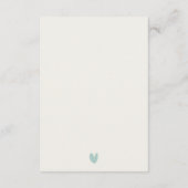 ティール（緑がかった色）ブルービーチ砂岩水カラーウェディングRSVP エンクロージャーカード (裏面)