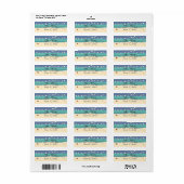 ティール(緑がかった色)&ブルービーチ&ストリングライト ラベル (フルシート)