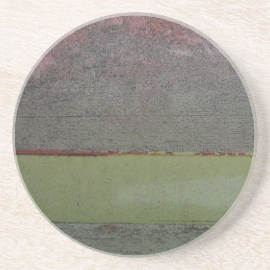 ティール（緑がかった色）ブルーピンクグリーン コースター (正面)