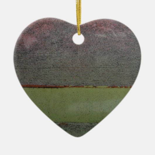 ティール（緑がかった色）ブルーピンクグリーン セラミックオーナメント (正面)